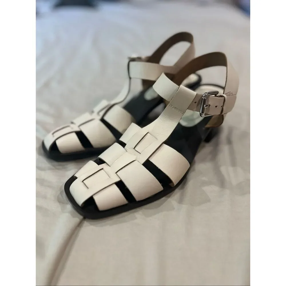 Zara Leather Cage Sandals - Picture 6 of 8